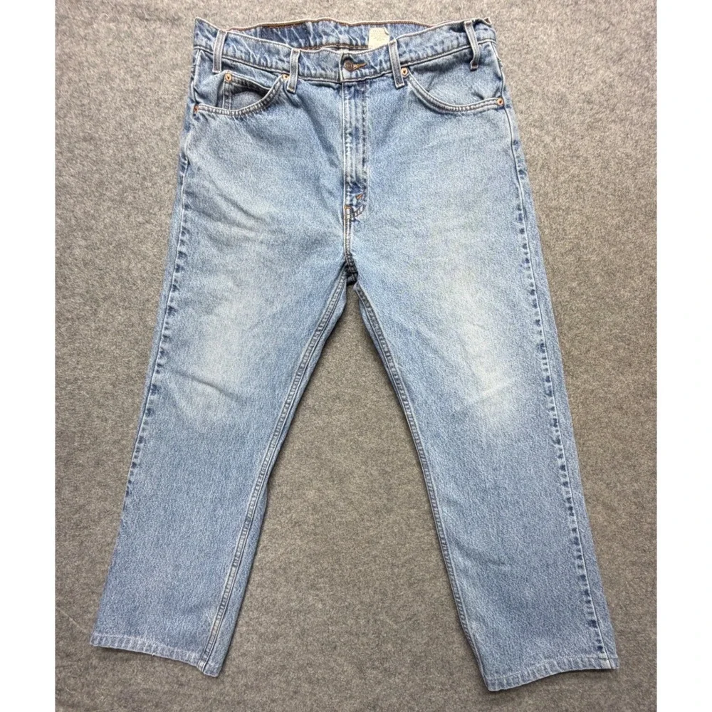 Vintage Levis 505 Orange Tab Jeans Mens 38x30 Light Wash Straight Leg 40505-0214